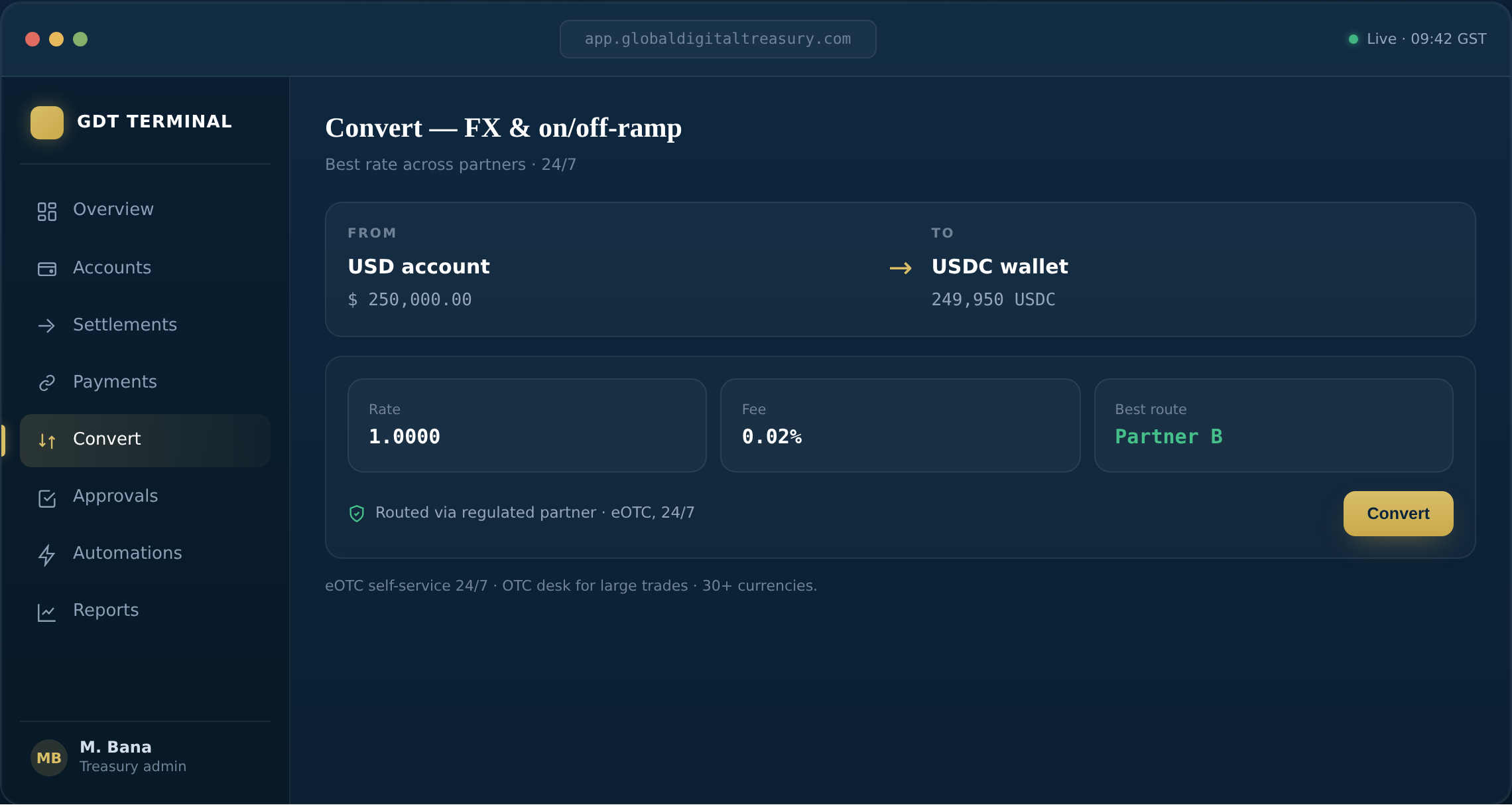 GDT Terminal — Convert